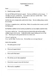 English Worksheet: Reading materials