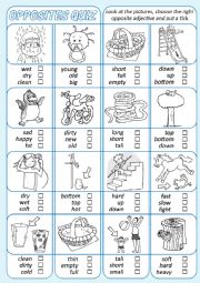 English Worksheet: Opposites Quiz *1*