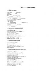 English Worksheet: Song worksheet