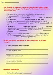 English Worksheet: grammar test