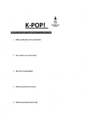 English Worksheet: K-Pop