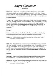 English Worksheet: Angry customer role play