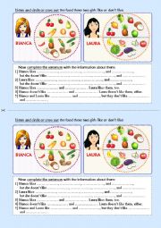 English Worksheet: LISTENING PRACTICE - FRUITS & VEGETABLES (Answer Sheet, WS)