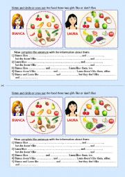 English Worksheet: LISTENING PRACTICE - FRUITS & VEGETABLES (Answer Sheet, WS)