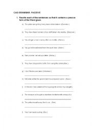 English Worksheet: CAE PASSIVE REVIEW