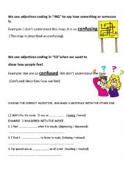 English Worksheet: Adjectives ED or ING