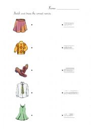 English Worksheet: Clothes matching