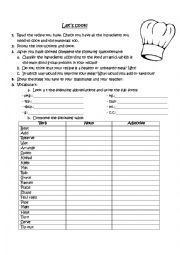 English Worksheet: Lets cook!