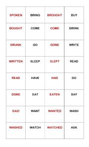 Past Participle Verbs Domino