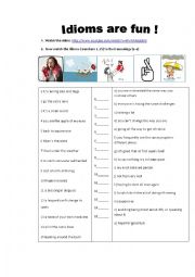 English Worksheet: idioms are fun