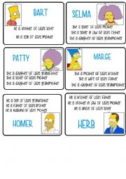 English Worksheet: Simpsons Family Game