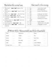 English Worksheet: QUANTIFIERS