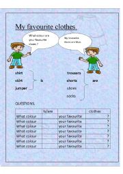 English Worksheet: My favourite clothes.