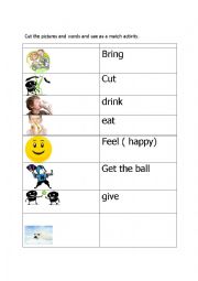 Infinitive verbs with visuals
