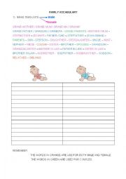 English Worksheet: FAMILY VOCABULARY