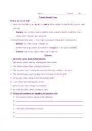 English Worksheet: Present Simple Tense 2