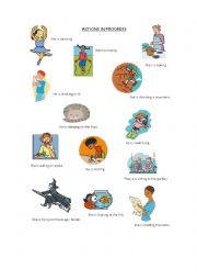 English Worksheet: Actions in progress.