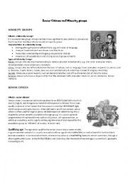 English Worksheet: minority groups