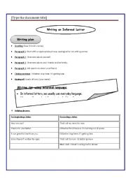 English Worksheet: Writing an informal Letter