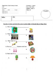 test for grade 2