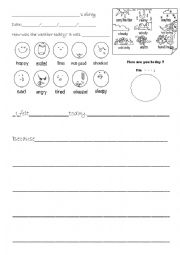 Kids diary worksheet