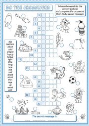 English Worksheet: Opposites Crossword