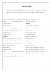 English Worksheet: PRESENT PERFECT IN SONGS