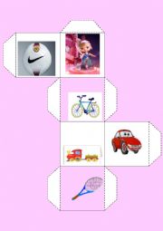 English Worksheet:   TOYS  DICE  GAME