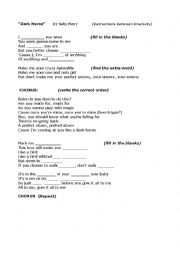 English Worksheet: Song 