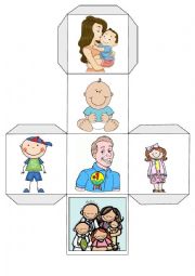 English Worksheet: Family Member Dice