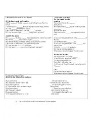 English Worksheet: 1st conditional songs