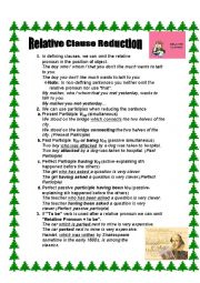 English Worksheet: Reduced Relative Clauses