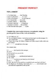 English Worksheet: Present Perfect Worksheet