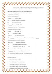 English Worksheet: Auxiliary Verbs, 3rd Person Singular, Prepositions, Reading Comprehension