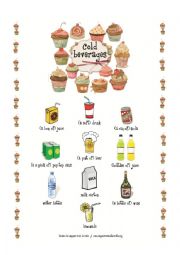 English Worksheet: Cold beverages mini pictionary