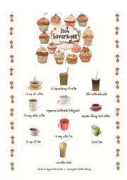 English Worksheet: Hot beverages mini pictionary