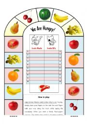 English Worksheet: We are hungry - Exciting game for any vocabulary!