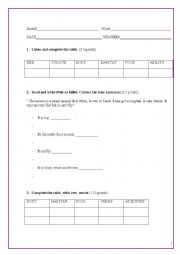 English Worksheet:    ANIMALS   TEST