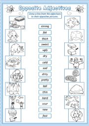 English Worksheet: Opposites Match