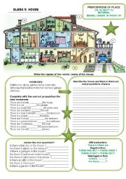 English Worksheet: ELENAS HOUSE