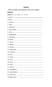 English Worksheet: Alphabet exercises