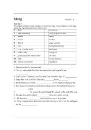 English Worksheet: American Slang /Dialogue Worksheet