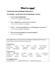 English Worksheet: What is Tone?