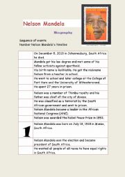 English Worksheet: Nelson Mandela Timeline