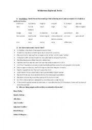 English Worksheet: Wilderness Explored