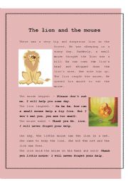 The lion and the mouse- the past tense