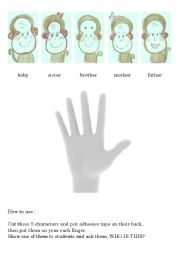 English Worksheet: fingers game part2 (monkey)
