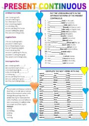 English Worksheet: present progressive