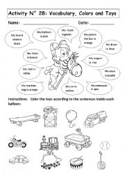 English Worksheet: colours 