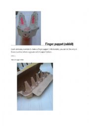 English Worksheet: Finger Puppet
